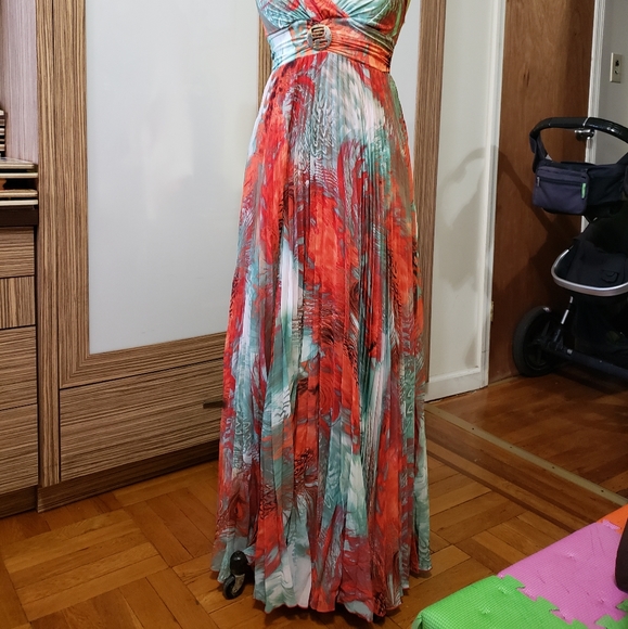 Maxi orange dress size M or USA 6-8 - Picture 2 of 8